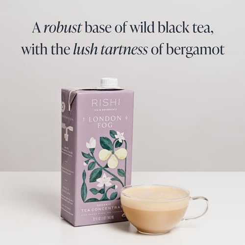 Rishi Organic Black Tea Concentrate London Fog 32 Fl Oz Pack of 3