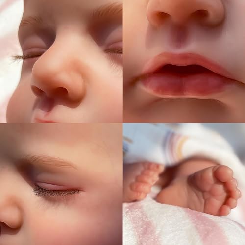 KSBD Reborn Baby Doll Girl 20 Inch - Pink Cloth Body, Realistic Sleeping Newborn, Handcrafted with Painted Details, Gift Set for Kids 3+