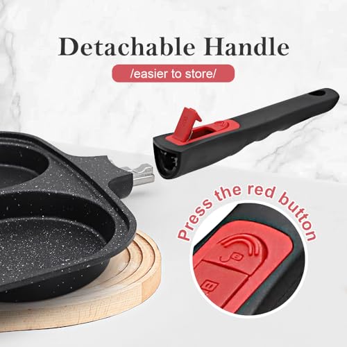 Large Nonstick Egg Pan with Lid - 10 Inch Pancake & Omelette Frying Pan, Black Variation
