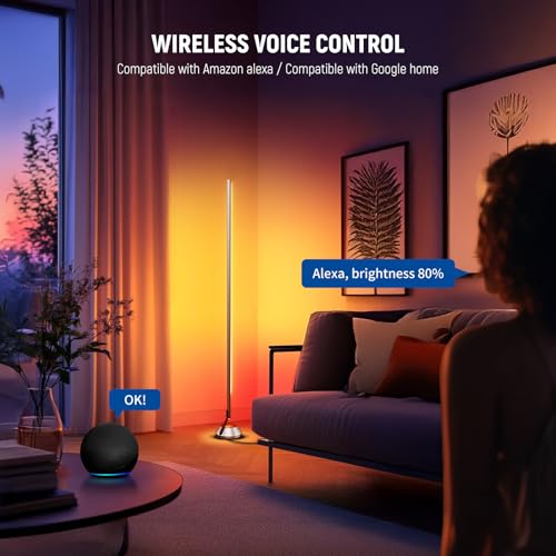 Neewer NF01 Smart RGB IC W Floor Lamp 1500lm LED Corner Light, Voice & App Controlled