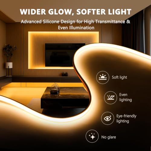 LED Strip Lights for Slat Wall Recessed - 16.4ft Smart Dimmable, Tunable White, Alexa Control