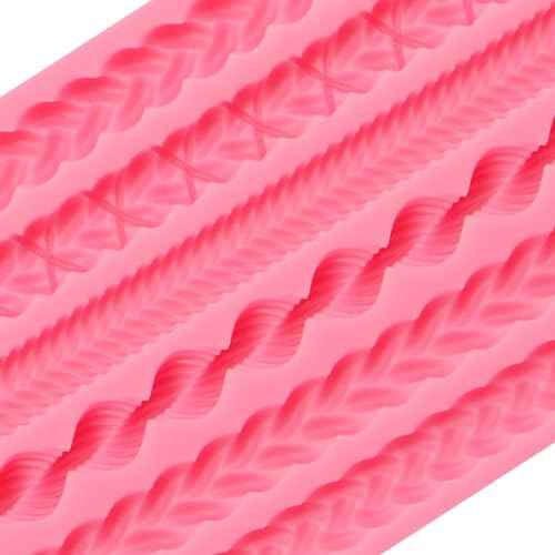 Silicone Pie Crust Molds, Knit Rope Lace Chain Chocolate Molds, Cake Decoration Fondant Baking Mold for Pastry Pies Candy Sugar Craft Gum Paste Cookie Clay Resin