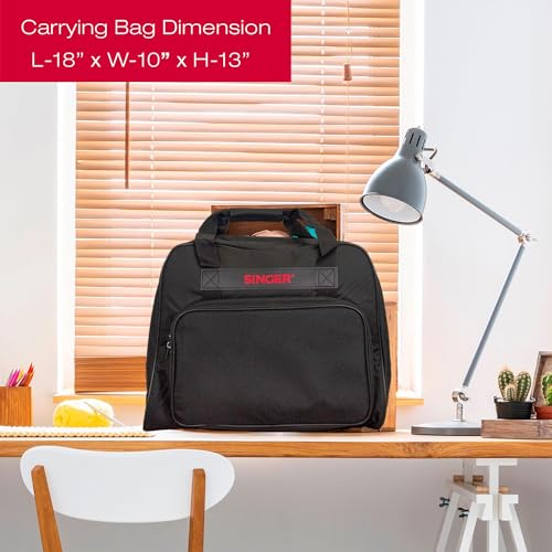 Universal Sewing Machine & Serger Tote Bag - Black, 18x10x13 Inches