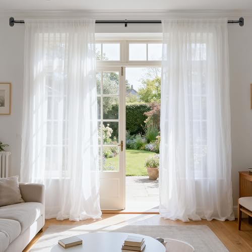 Wolistsa Black Heavy Duty Extendable Curtain Rod 36-120 Inches for Windows, 1 Pack