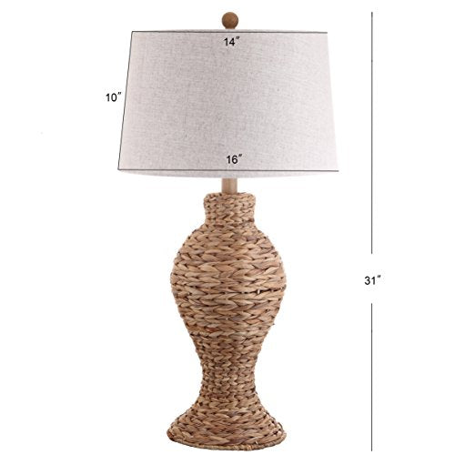Jonathan Y Elicia Farmhouse Water Hyacinth Table Lamp Natural 31"