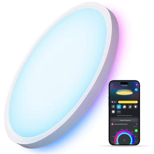 Govee Smart Ceiling Light RGBIC 2400LM 2700K-6500K 12 Inch White 1 Pack