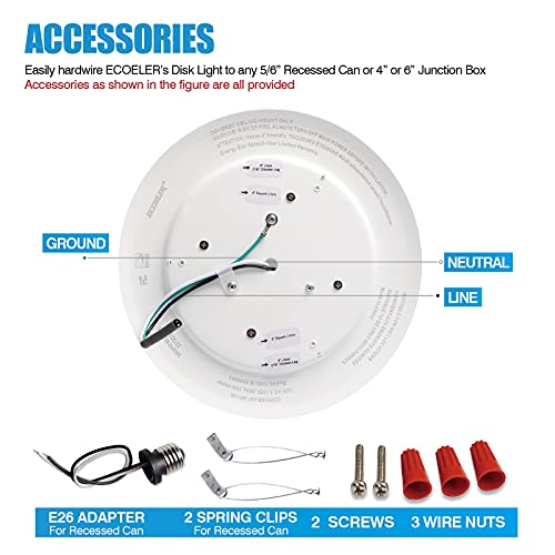 6-Inch Dimmable LED Recessed Ceiling Lights 16.5W 1000Lm Daylight Surface Mount Pack