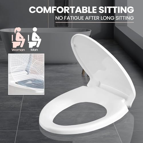Elongated Toilet Seat Compatible with TOTO & More - Soft Close, Durable White