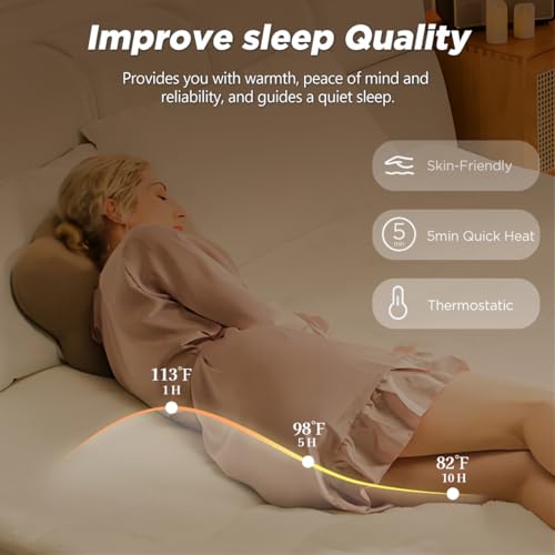Templewet Heated Mattress Pad Twin XL Size with Sherpa Cover - Bed Warmer, Machine Washable