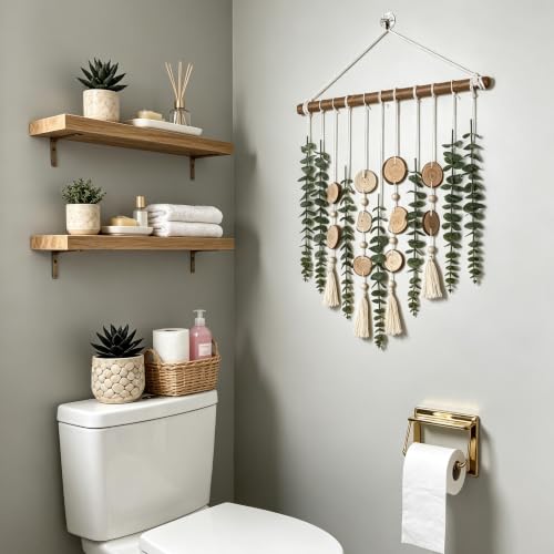 Artificial Eucalyptus Wall Decor – Faux Greenery Plants for Rustic Boho Bedroom Kitchen Bathroom