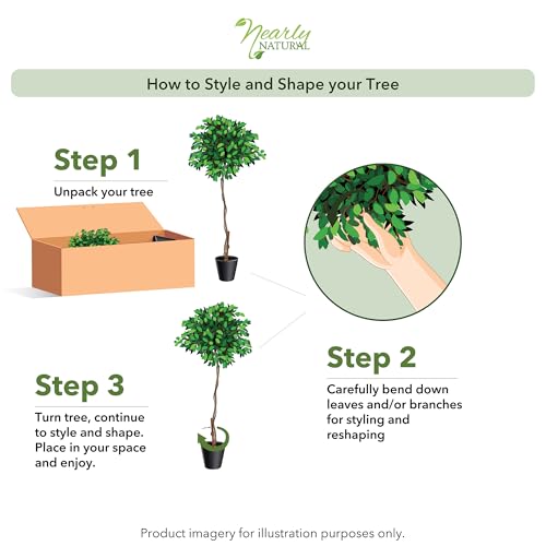 4ft Artificial Autumn Ficus Tree with Pot - Fall Home Decor