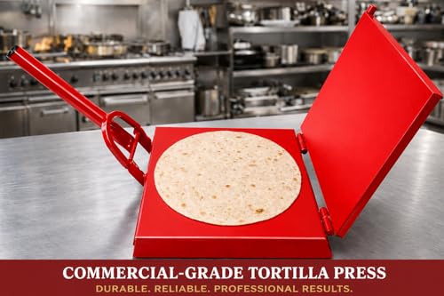 12-Inch Heavy Duty Commercial Steel Tortilla Press for Perfect Flatbreads
