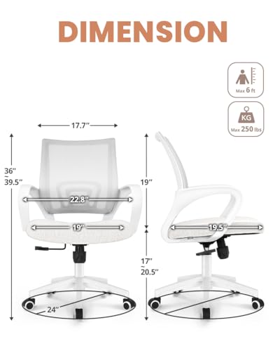 NEO CHAIR Ivory Office Mesh Ergonomic Computer Desk Chair - 1 Pack