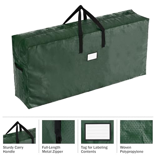 Christmas Tree Storage Bag - Storage Bags for 9FT Disassembled Artificial Trees, Seasonal Decor, Packing, Moving, and Home Organizer by Elf Stor (Green)
