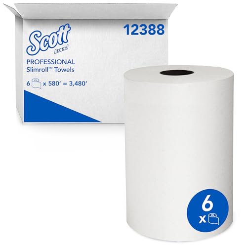 Scott Professional Slimroll Hard Roll Paper Towels Bulk 6 Rolls x 580' - Model 12388