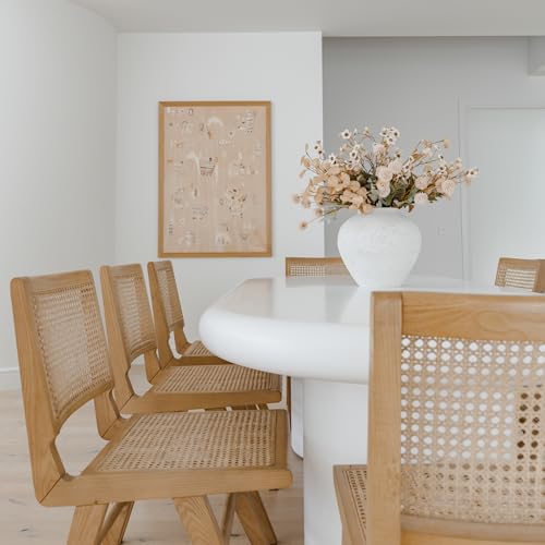 SilkSerenade White Large Round Vase 11 Inch for Flowers & Centerpieces - Rustic Textured Matte Finish, Modern Farmhouse Decor
