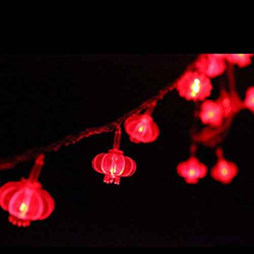 13ft/4M 40 LED Red Lanterns String Lights Battery Operated Fairy String Lights for Wedding, Chinese New Year,Spring Festival,Party Decoration,Christmas.