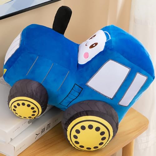 Car Plush Tractor Stuffed Cushion Truck Toy Super Cute Car Plush Pillow,Tractor Pillow Sofa Cushion Gift for Kids Or Lovers in Valentine's Day, Christmas or Birthday (Blue)