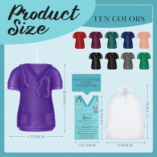 80 Set Nurse Candle Gifts Bulk Doctor Coat Shaped Candle Cards – Baquler