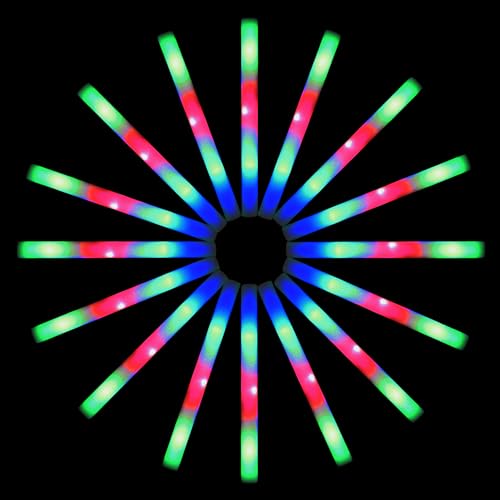 MR PARTY KING 100 LED Foam Party Sticks with 3 Lighting Modes - Wedding, Birthday, Event