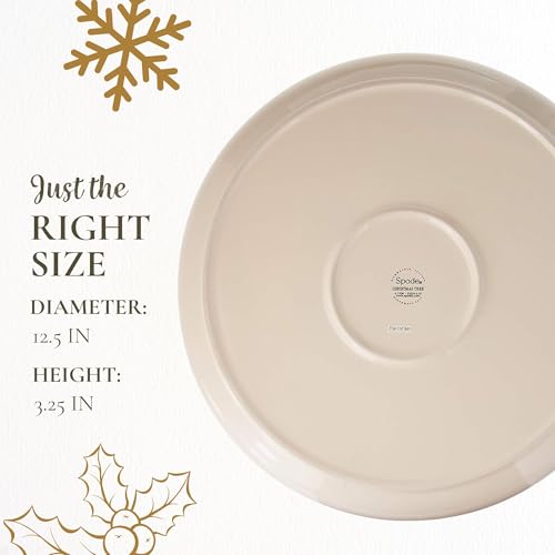 Spode Christmas Tree Chip & Dip Set - 12.5-Inch Holiday Serveware with Bowl