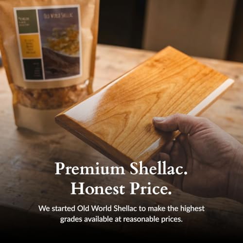 De-Waxed Super Blonde Shellac Flakes 1 lb for Wood Finishing & Restoration