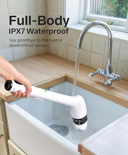Electric Cleaning Brush Classic Black Waterproof Long Handle - Full Body IPX7
