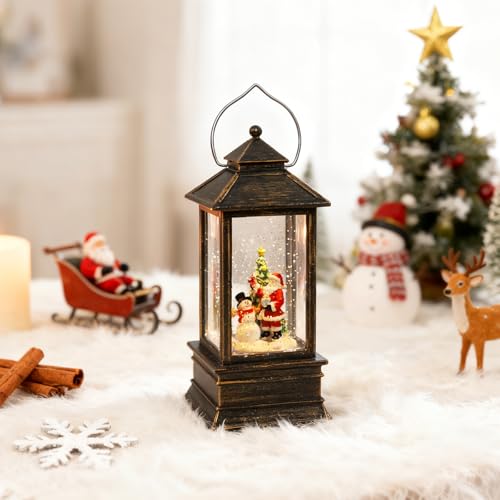 Impress Life Christmas Snow Globe Lantern with Light & Music, Santa