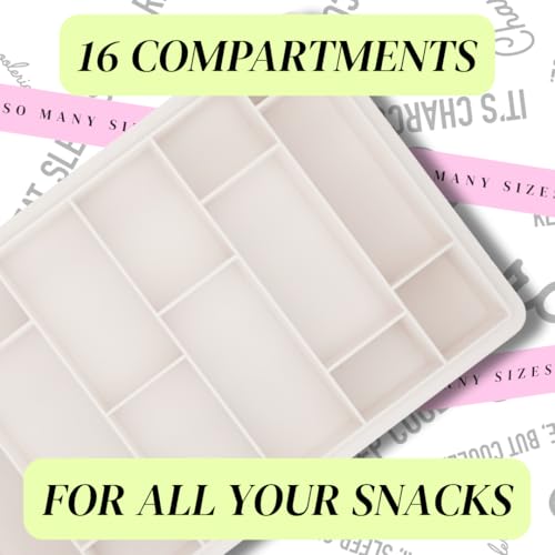 Portable Snackle Box with 16-Compartment Tray Ice Pack & Cooler Bag