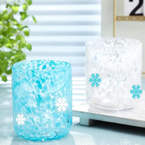 Snowflake Snowflake Stemless Wine Glasses - 14oz Christmas Holiday Decor (2 Pack)