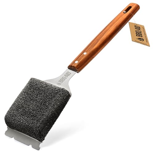 Bristle-Free Grill Brush Cleaner & Scraper with Replaceable Wood Head - 16"