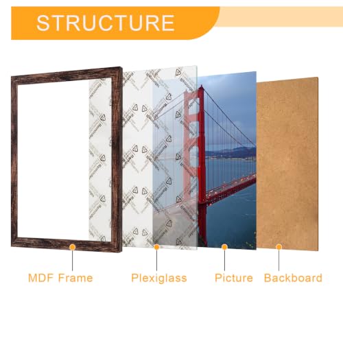 24x36 Inch Poster Frame Wall Display - Brown Engineered Wood, 1 Pack (Variation: Brown / 24x36)