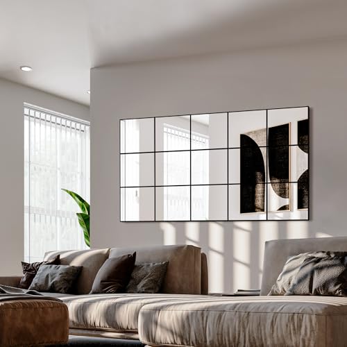 Delma 28x55 Black Window Pane Full Length Wall Mirror - Modern Home Decor