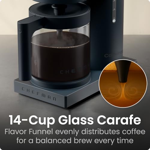 Chefman Caffeinator Programmable 14-Cup Drip Coffee Maker Midnight Variation