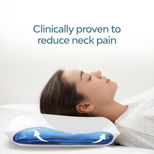 Mediflow Water Pillow with Memory Foam - Adjustable Waterbase, Standard/Queen, White - Single Pack
