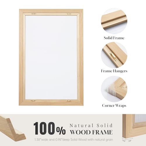 Sage Green Abstract Landscape Wall Art Set - 3 Pieces 16x24 Inches with Wood Frames - Modern Bedroom Decor (Variation: Warm Green / 16" W x 24" H x 3pcs)