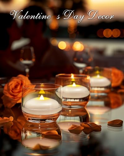 Homemory 48 Pack Waterproof Floating LED Flameless Candles - White Tealights, 3 Inch, Variation: White Base