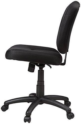 Adjustable Black Fabric Office Desk Chair with 360° Swivel & Casters
