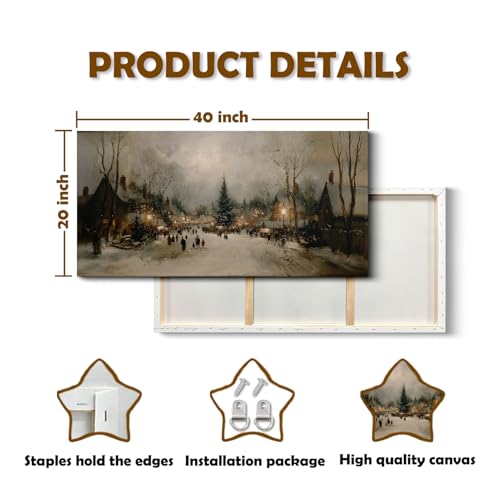 SVFGHGGN Rustic Farmhouse Vintage Neutral Winter Large Christmas