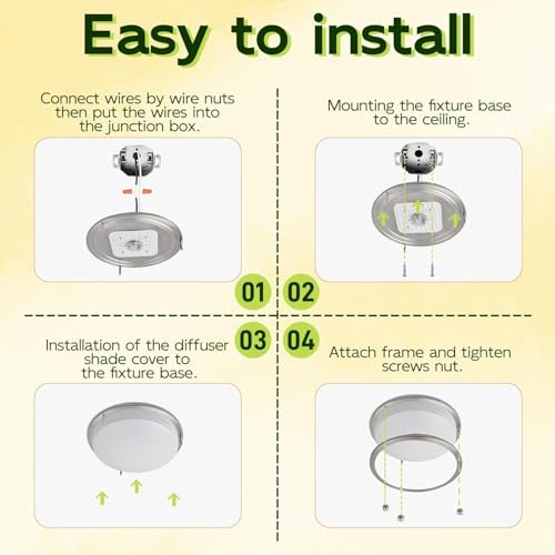 Hykolity 16-Inch Brushed Nickel Dimmable LED Flush Mount Ceiling Light - 2200LM