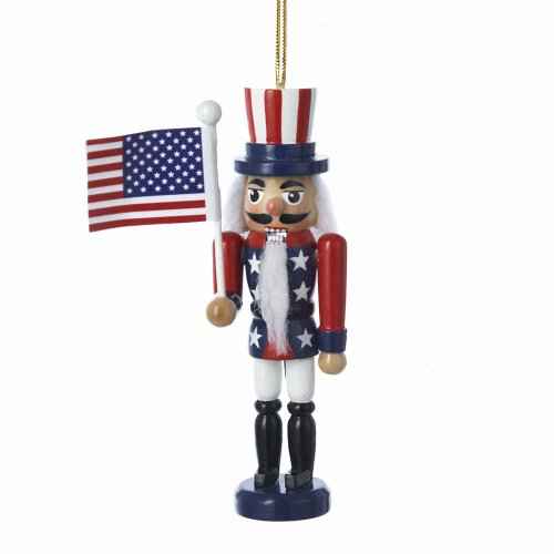 Kurt S. Adler American Flag Nutcracker Christmas Tree Ornament C6197 New