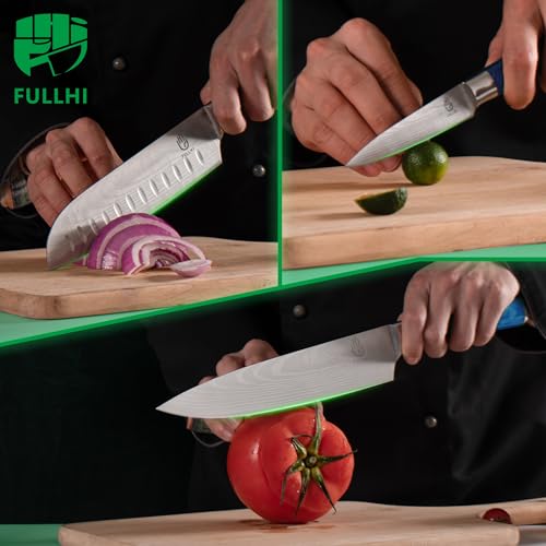 15-Piece Japanese Knife Set with Magnetic Wooden Block & Steel Blades