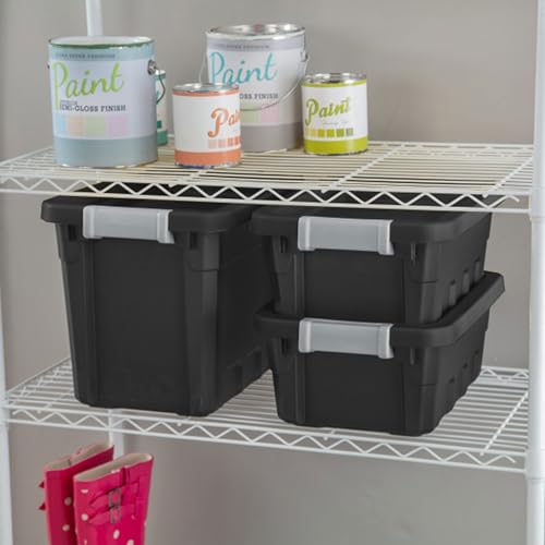 Sterilite 4-Gallon Stackable Storage Totes with Latching Lids - 6 Pack