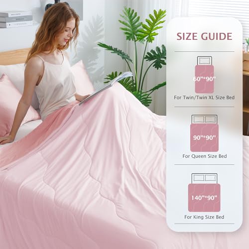 BEAUTEX Queen Size Cooling Comforter for Hot Sleepers - Pink