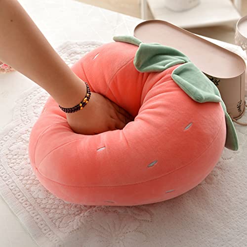 Cute Fruit Kids Pillow Stuffed Strawberry Plush Pillows Super Soft Girls Pillows Cushion Seat for Kids Toys (Pink,13.7''/35cm)1 Count (Pack of 1)