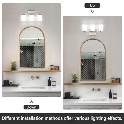 FonmYim Brushed Nickel Bathroom Vanity Light Fixture 17.3-Inch Over Mirror