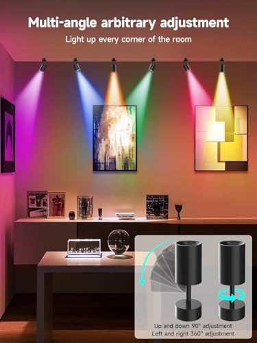Tyute RGB Indoor Spotlight Kit with Color Changing LED Uplighting, Music Sync & Remote
