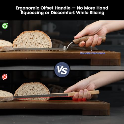 SYOKAMI 2026 Bow-Design Bread Knife for Homemade Bread, Right-Handed