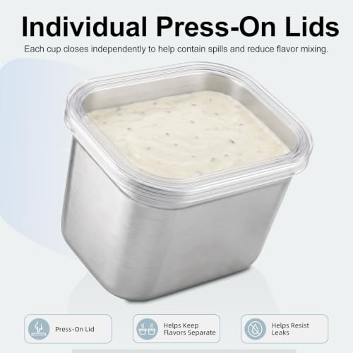 Insulated Snack Box with 8 Stainless Steel Cups & Ice Pack - Kids Travel & Picnic Container Variation of 8 Compartment With Ice Pack