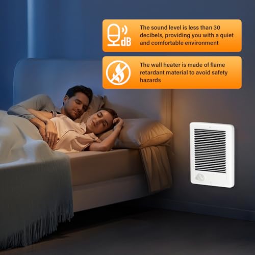 Leafinnerin CSC152TW Deep White Electric Wall Heater 1500W 240V Thermostat